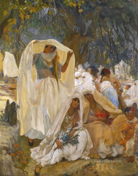 Frederick Arthur Bridgman Painting - LE JOUR DU PROPHETE A BLIDAH EN ALGERIE Frederick Arthur Bridgman